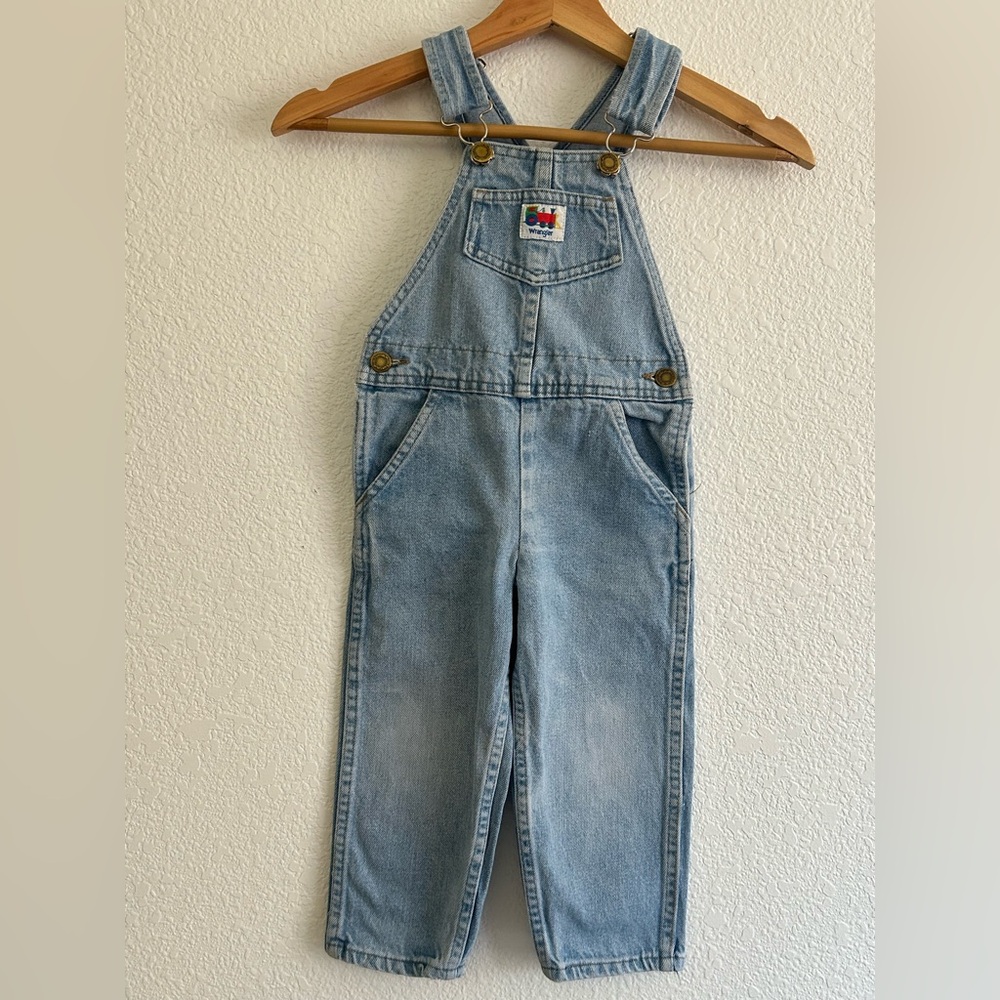 VINTAGE WRANGLER 3T Light Wash Denim Overall Bib UNISEX TODDLER
